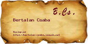 Bertalan Csaba névjegykártya