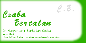 csaba bertalan business card
